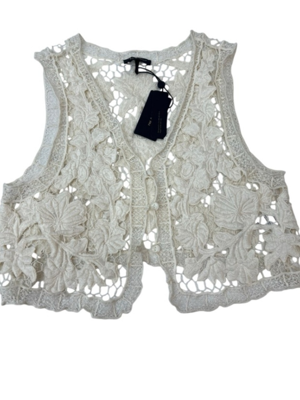 rag & bone Coralie Crochet Vest – Ivory – XS – NWT - Picture 3 of 6